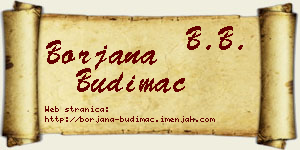 Borjana Budimac vizit kartica